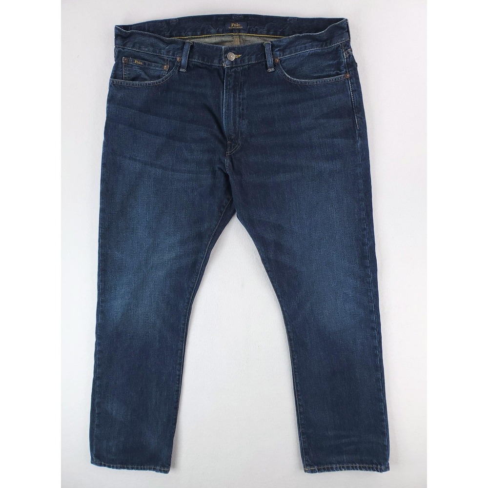 Polo Ralph Lauren Jeans Mens 38x32 Blue Hampton Relaxed Straight‎ Medium Wash
